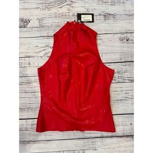 Polymorphe red latex princess top size large new with tag